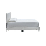 Queen Upholstered Adjustable Headboard Bed Frame White - Omega Lifestyles