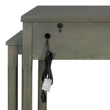 Expandable Retro Kitchen Island With Built-In Power Outlets - Omega Lifestyles