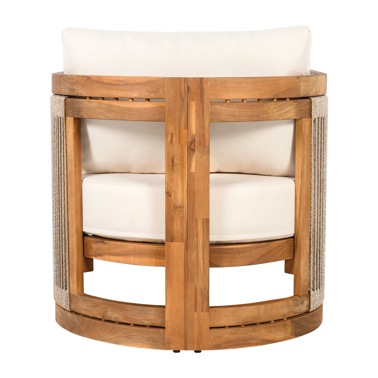 Premium Acacia Wood Outdoor Tub Club Chair With Cushions - Omega Lifestyles