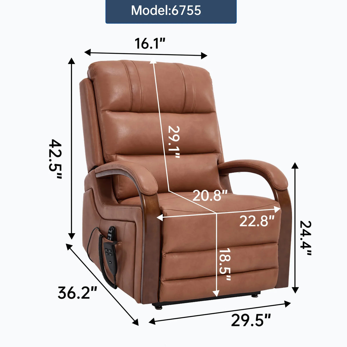 Power Orange Faux Leather Medium-Firm Lift Recliner Chair - Omega Lifestyles