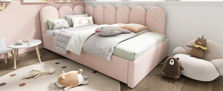 Pink Velvet Twin Daybed With Pull-Out Trundle Bed - Omega Lifestyles