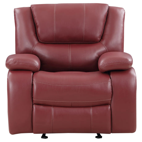 Red Upholstered Extra-Wide Glider Recliner Chair - Omega Lifestyles