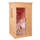 Infrared 1-Person Hemlock Wood Dry Sauna With Bluetooth - Omega Lifestyles
