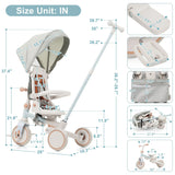 7-in-1 Multifunctional Foldable Baby Tricycle With Canopy - Omega Lifestyles