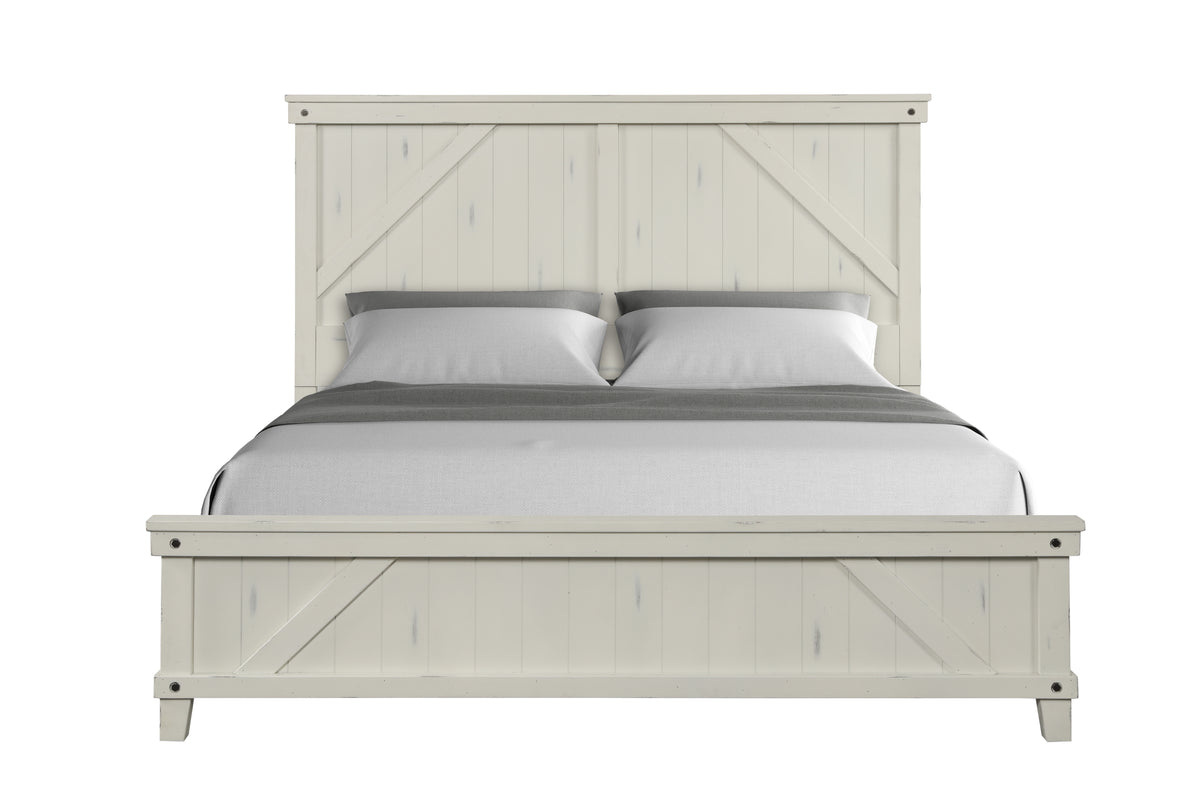 King Solid Wood Industrial Farmhouse King Bed Frame