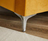 Gold Velvet Curved Modern Sofa Seating - Omega Lifestyles