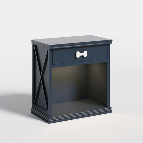 Vintage Blue Wood Pet Furniture Storage Cabinet With Light - Sleep Galleria