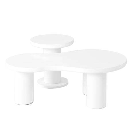 Nesting 2-Piece White MDF Coffee Table Set - Sleep Galleria