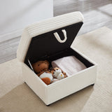 Corduroy Multifunctional Storage Ottoman Sofa With Table - Omega Lifestyles