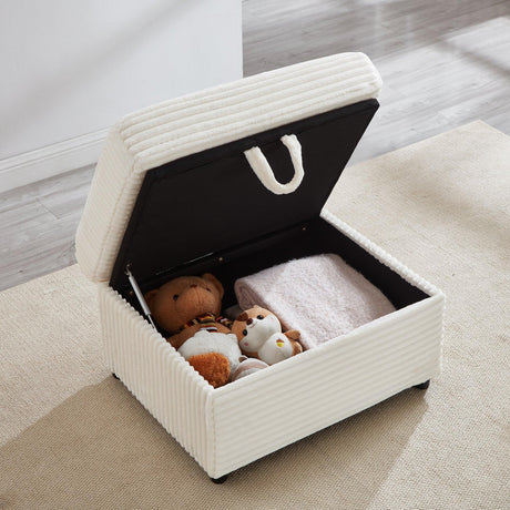 Corduroy Multifunctional Storage Ottoman Sofa With Table - Omega Lifestyles