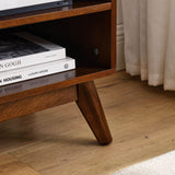59-Inch Mid Century Modern Rattan TV Stand Cabinet - Sleep Galleria