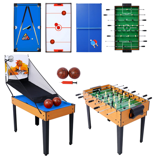 5-In-1 Multi-Game Table With Billiards Foosball Basketball - Omega Lifestyles