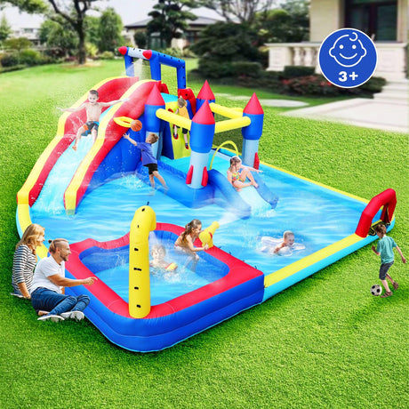 10-Inch Multicolor Oxford Fabric Inflatable Water Park Playground - Omega Lifestyles