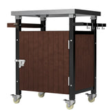 Outdoor Grill Cart Stainless Steel Top With Storage - Omega Lifestyles