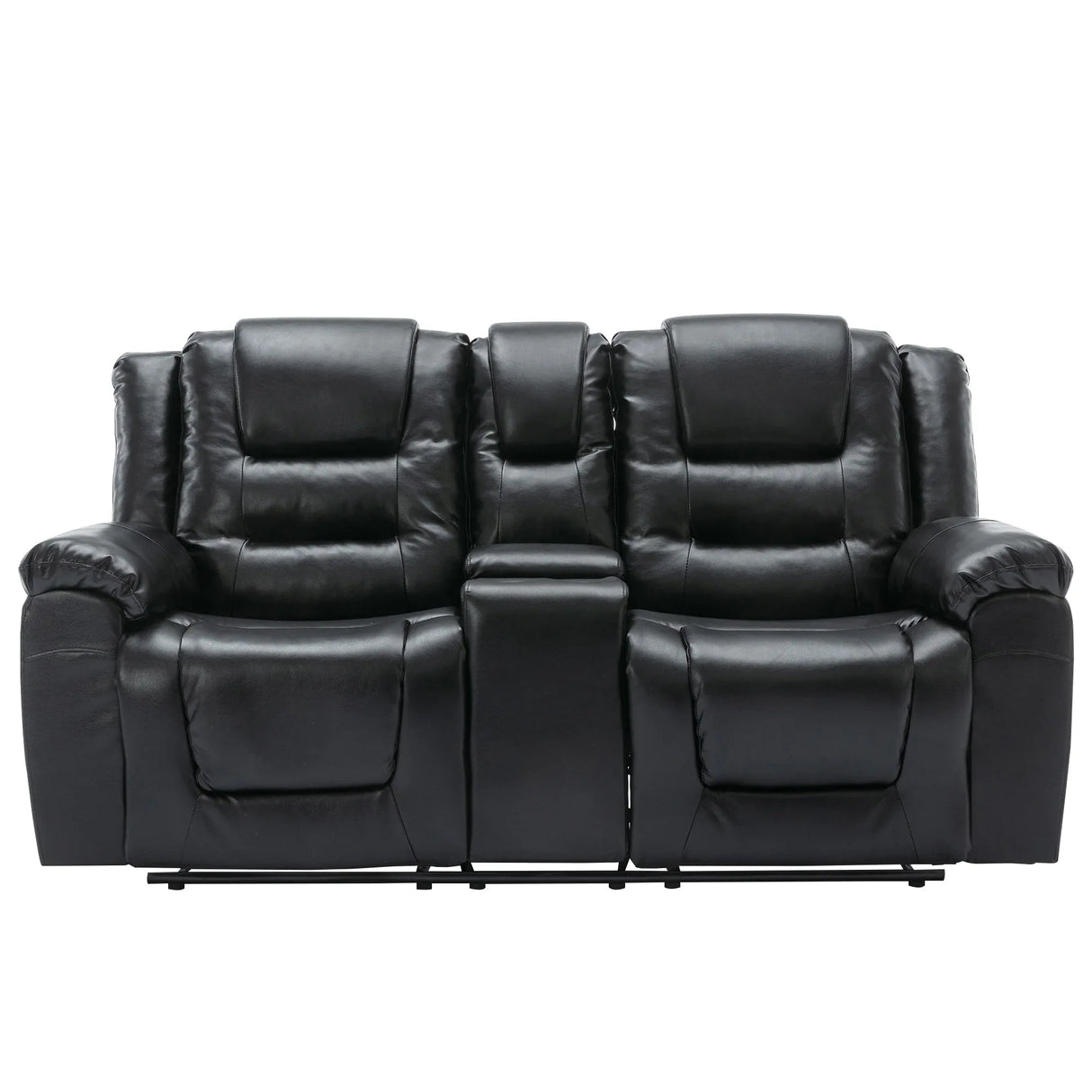 2-Seater Manual PU Leather Recliner Chair With Storage - Omega Lifestyles