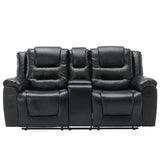 2-Seater Manual PU Leather Recliner Chair With Storage - Omega Lifestyles