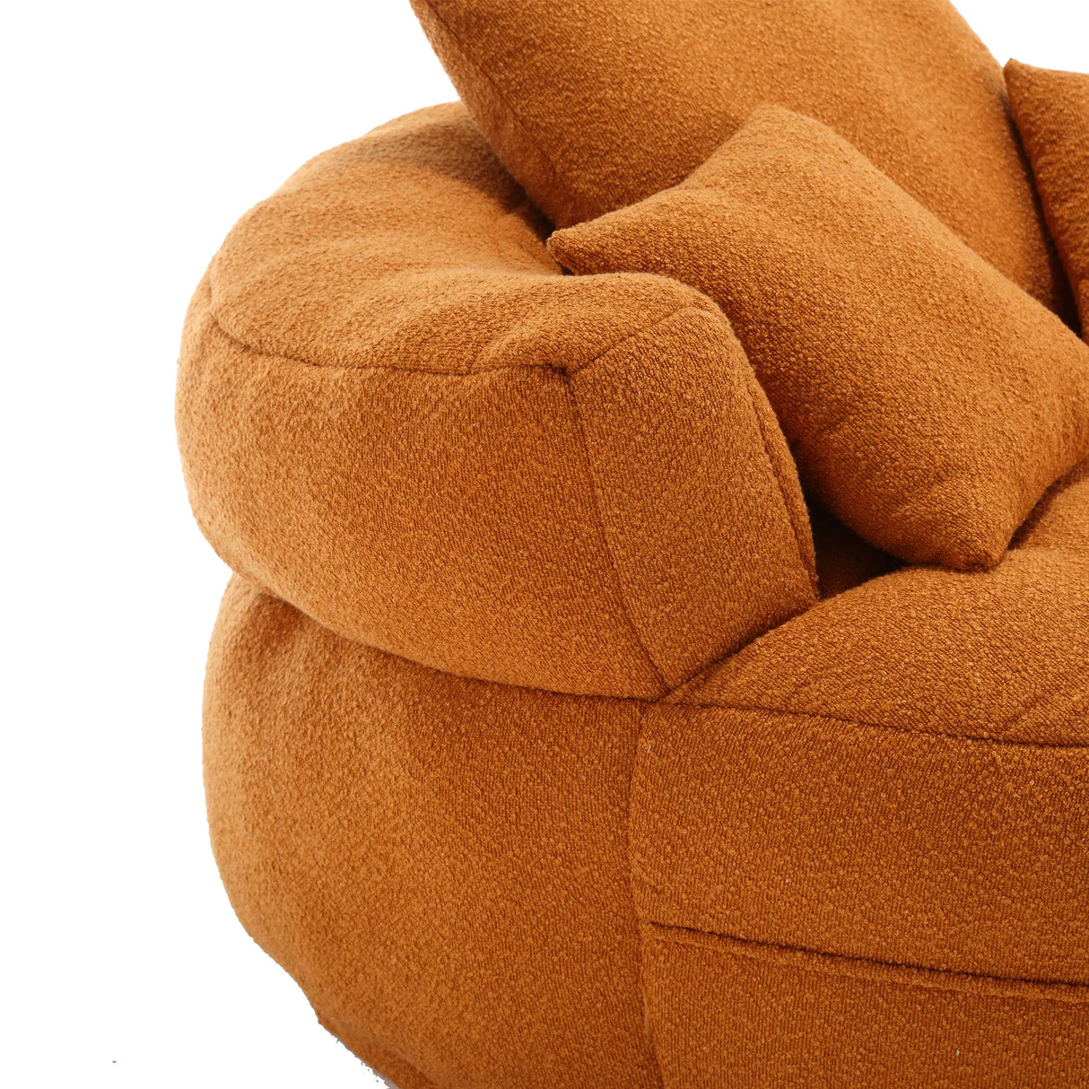 Modern Chenille Foam Circular Sleeper Chair With Pillows - Omega Lifestyles