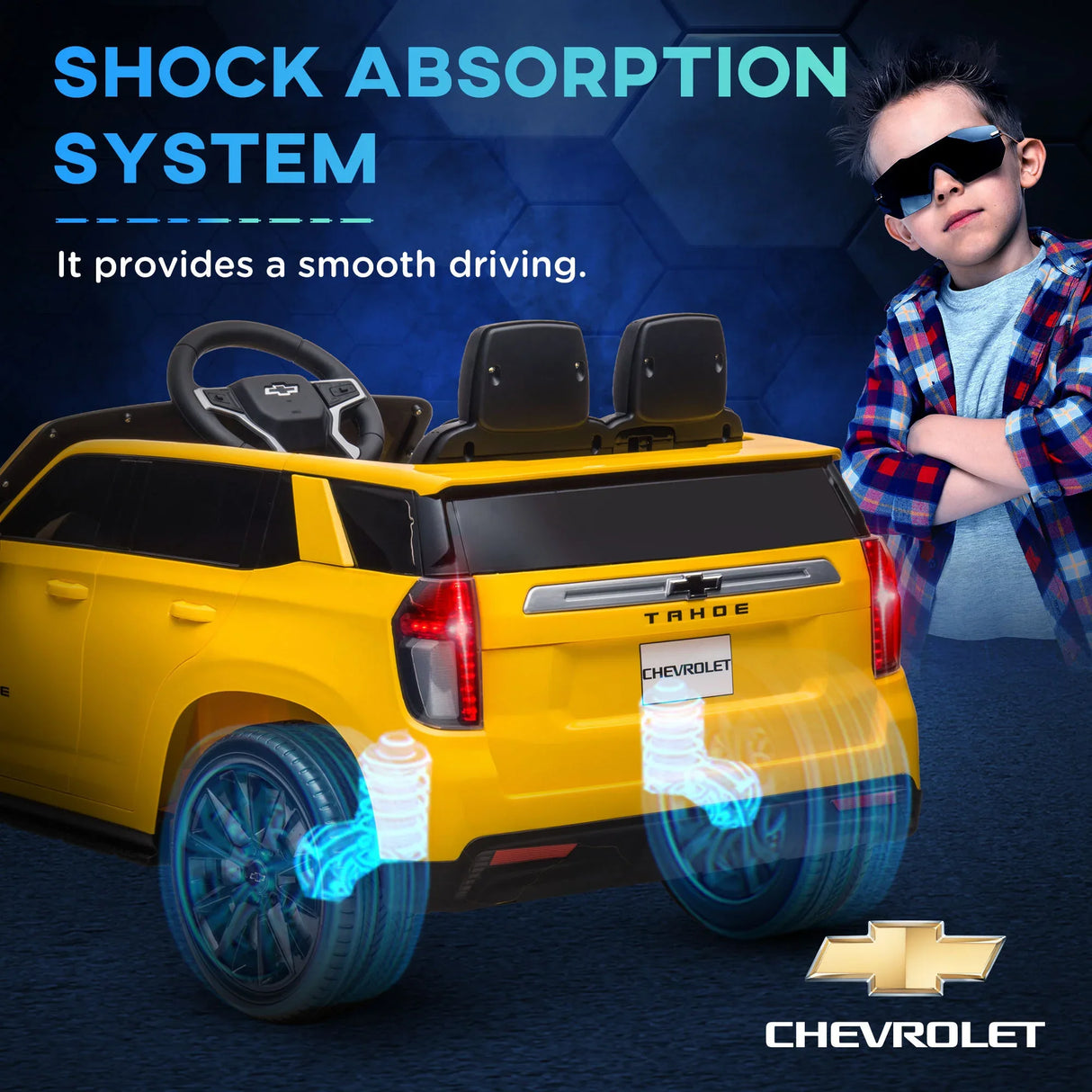 12V Licensed Chevrolet Tahoe Kids Ride-On Car With Remote Control - Omega Lifestyles