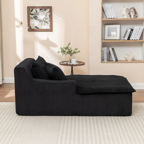 Corduroy Foam Right Armrest Chaise Lounge Chair - Omega Lifestyles