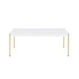 Minimalistic White Gold Finish Composite Wood Coffee Table - Omega Lifestyles