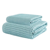 70X140Cm Large Towel Modern Waffle Bath Towel Set Quick Drying Knit Fabric Plaid Pattern Soft Absorbent Cotton Solid Color