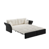 3-in-1 Convertible Velvet Sleeper Sofa Bed With Pillows