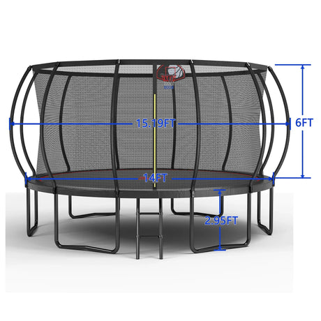 14-Foot Outdoor Galvanized Steel Frame Garden Trampoline - Omega Lifestyles
