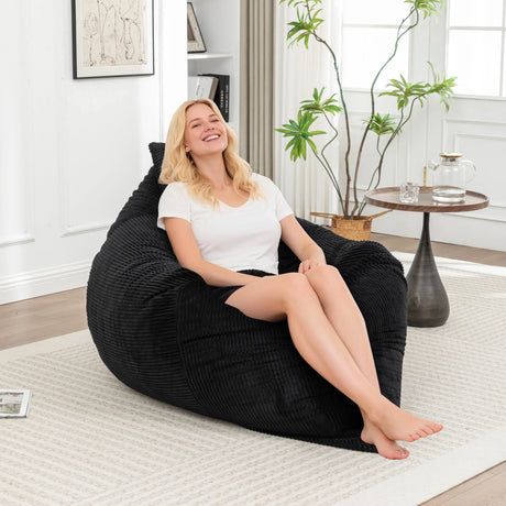 Soft Corduroy Foam Floor Bean Bag Chair - Omega Lifestyles