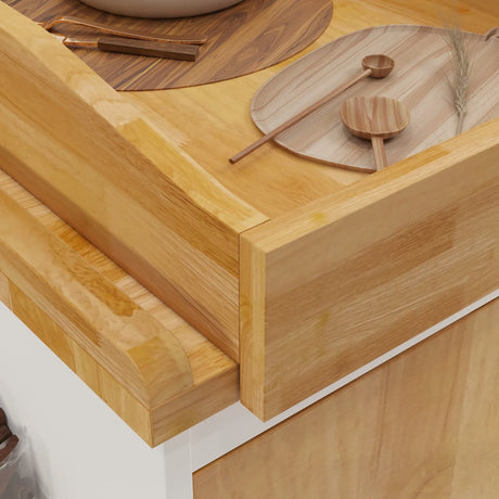 Engineered Wood Kitchen Island Cart With Spice Rack - Omega Lifestyles