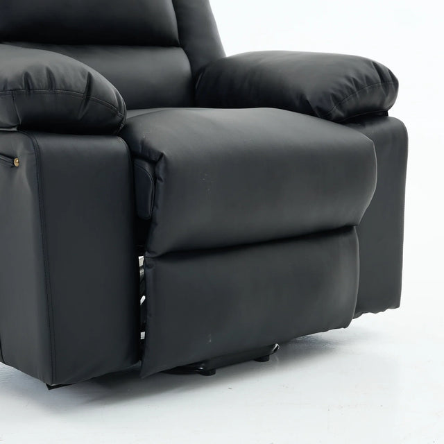 Medium-Firm Remote-Controlled Heating Massage Recliner PU Leather - Omega Lifestyles