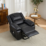 Medium-Firm Remote-Controlled Heating Massage Recliner PU Leather - Omega Lifestyles