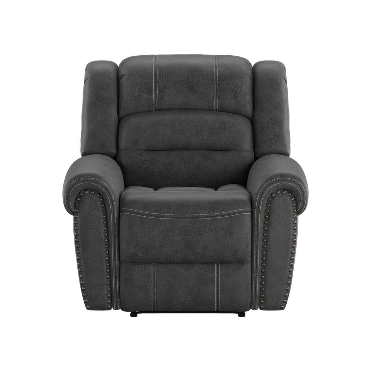 Gray Fabric Foam Gliding Recliner Chair - Omega Lifestyles