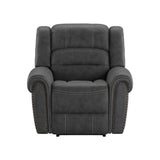 Gray Fabric Foam Gliding Recliner Chair - Omega Lifestyles