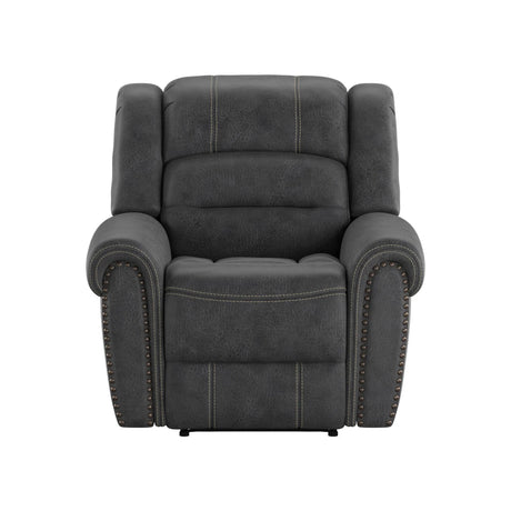 Gray Fabric Foam Gliding Recliner Chair - Omega Lifestyles