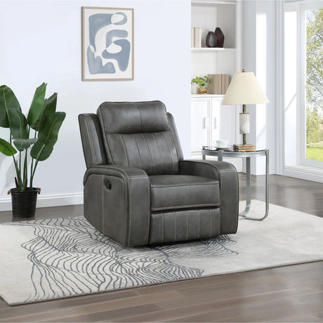 Grey Upholstered Plush Foam Recliner Chair - Omega Lifestyles