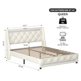 Queen Upholstered Memory Foam Platform Bed Frame With LED - Omega Lifestyles