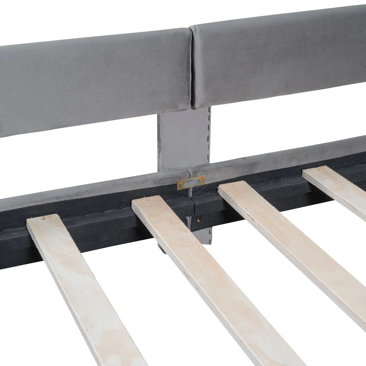 Twin Upholstered Velvet Daybed With Classic Stripe Headboard - Omega Lifestyles