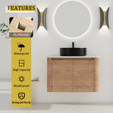 30-Inch Wall-Mounted Bathroom Vanity With Ceramic Sink - Omega Lifestyles