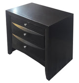 Black Synthetic Wood Elegant Storage Nightstand - Omega Lifestyles