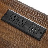 Farmhouse Kitchen Island Rolling Cart With Power Outlet - Omega Lifestyles