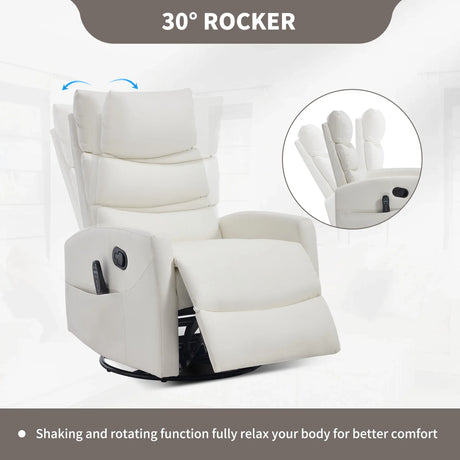 Heat Massage Recliner Chair With Swivel Rocker - Omega Lifestyles