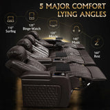 Top-Grain Nappa Leather Power Recliner With RGB Lighting - Omega Lifestyles