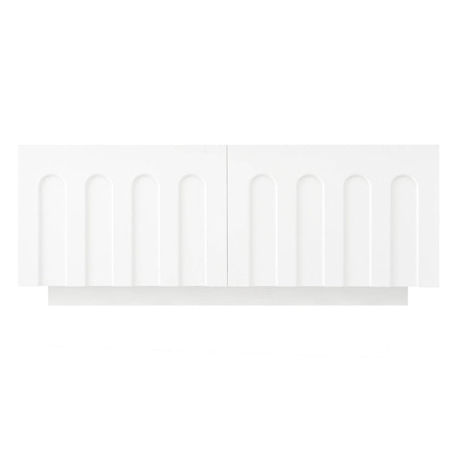 Elegant White MDF TV Stand And Coffee Table Set - Omega Lifestyles