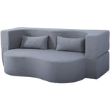 Full Size Convertible Teddy Fabric Sofa Bed With Pillows - Omega Lifestyles