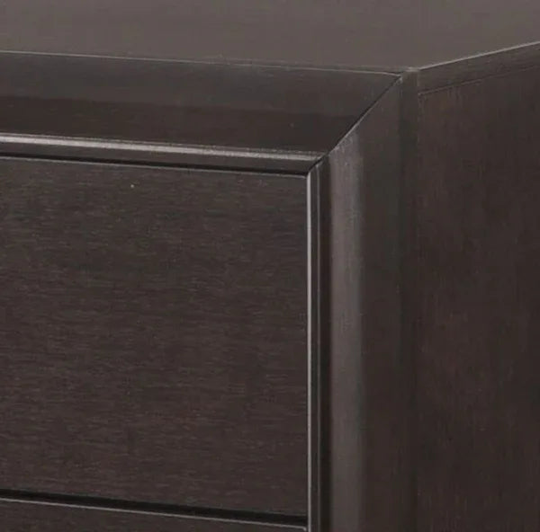 Espresso Synthetic Wood 2-Drawer Nightstand - Omega Lifestyles