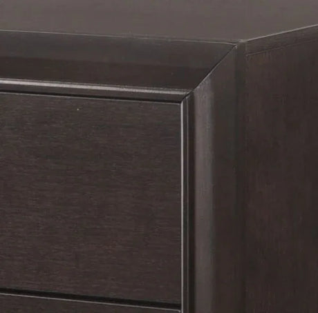 Espresso Synthetic Wood 2-Drawer Nightstand - Omega Lifestyles