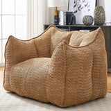 Chenille Bean Bag Chair Soft Foam Living Room Seating - Omega Lifestyles