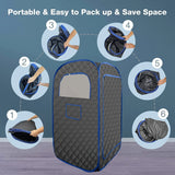 Portable Steam Sauna Tent With Folding Chair and Remote - Omega Lifestyles