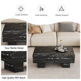 Modern Black Patterned MDF Rectangular Coffee Table - Omega Lifestyles