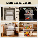 Set Of 4 Stackable 60 Quart Clear Plastic Storage Bins - Omega Lifestyles